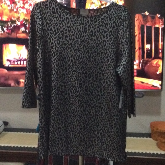Silver and Black Leopard Print Tunic (M) - Picture 4 of 11